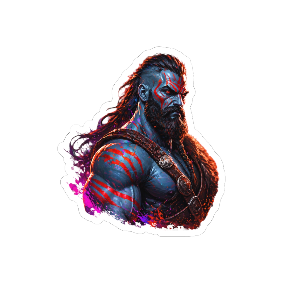 God of War Kratos Sticker | Bold Portrait Vinyl Decal