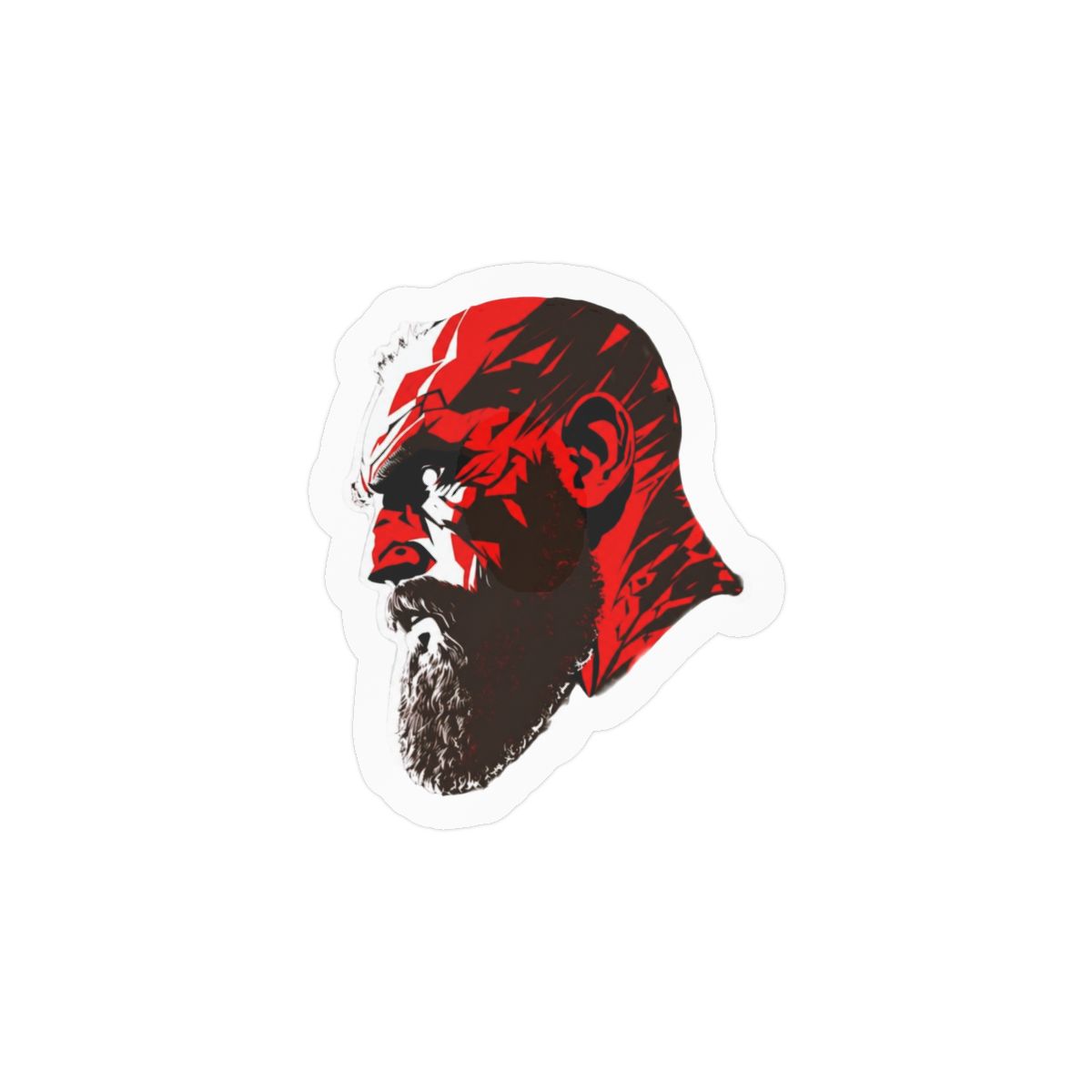 Kratos Face Bold God of War Vinyl Sticker | Gaming Laptop Decal
