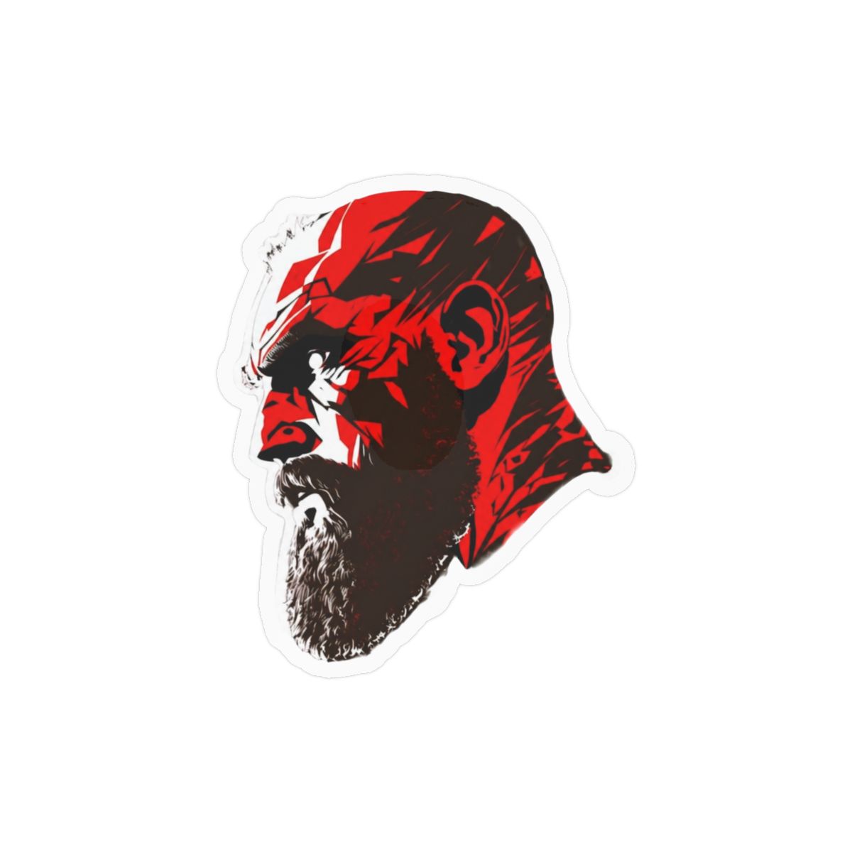 Kratos Face Bold God of War Vinyl Sticker | Gaming Laptop Decal