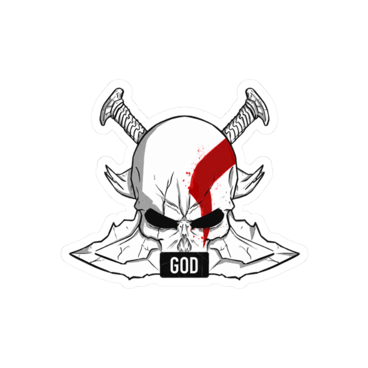 Kratos Skull God of War Sticker | Bold Gamer Vinyl Decal